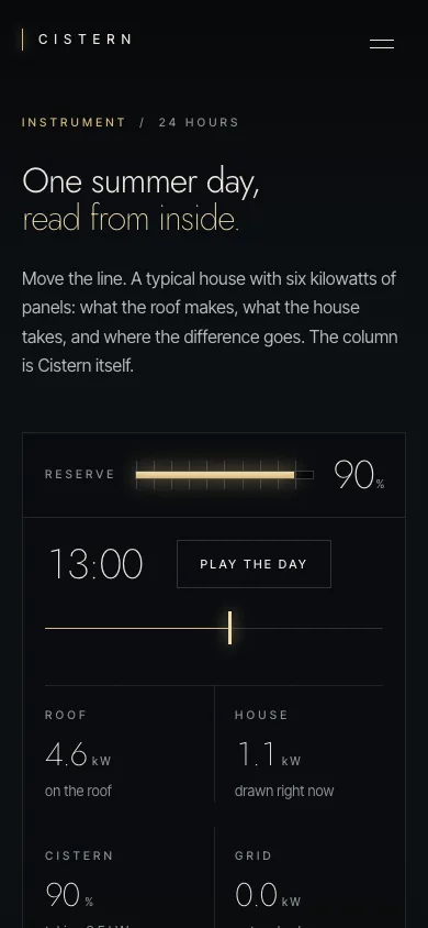 Cistern template — mobile screenshot 2