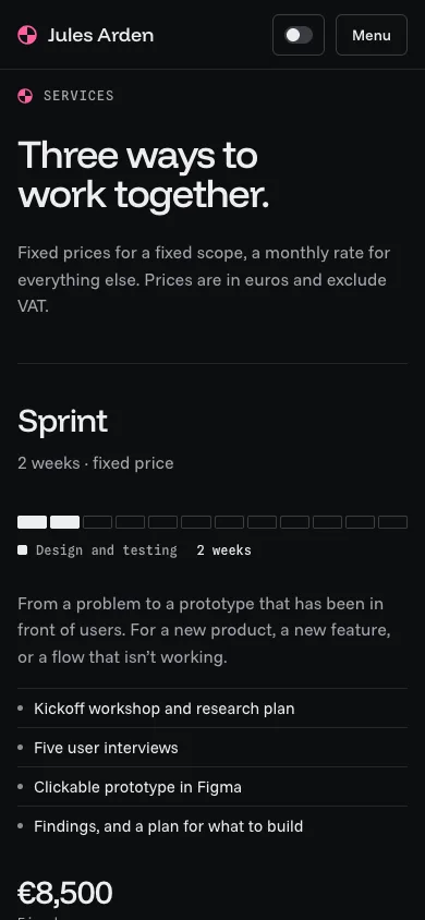 Datum template — mobile screenshot 2