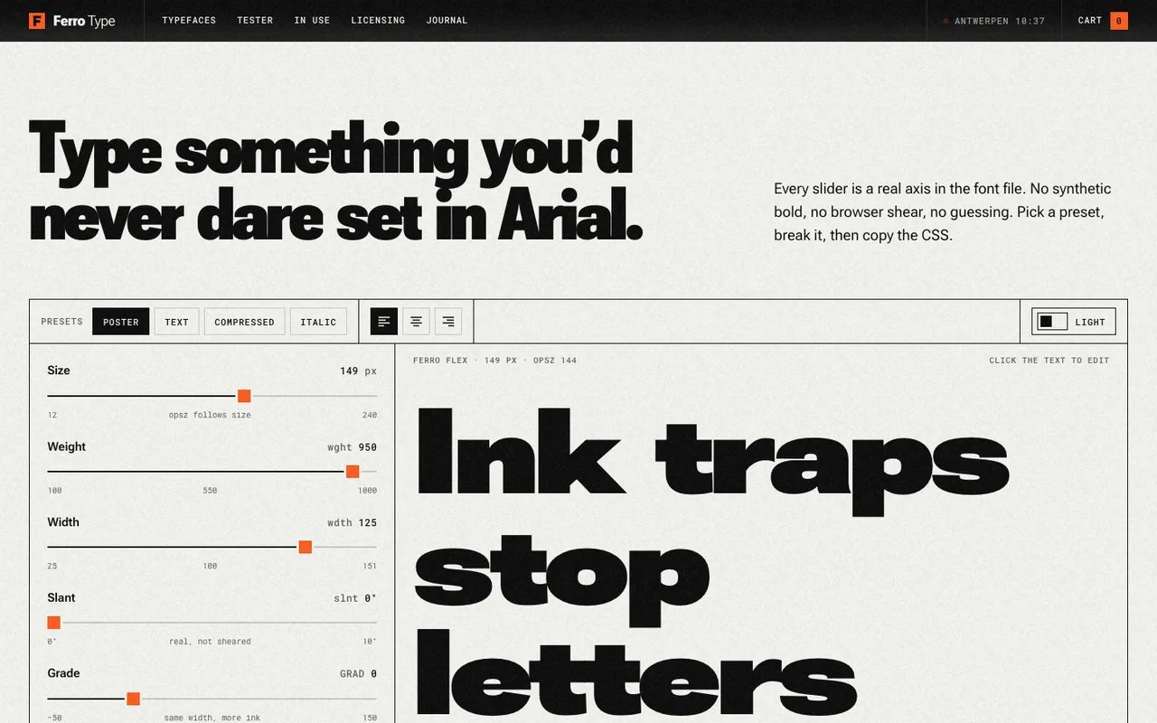 Ferro Type template — desktop screenshot 1