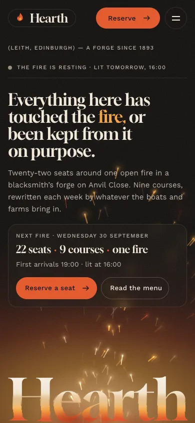 Hearth template — mobile screenshot 1