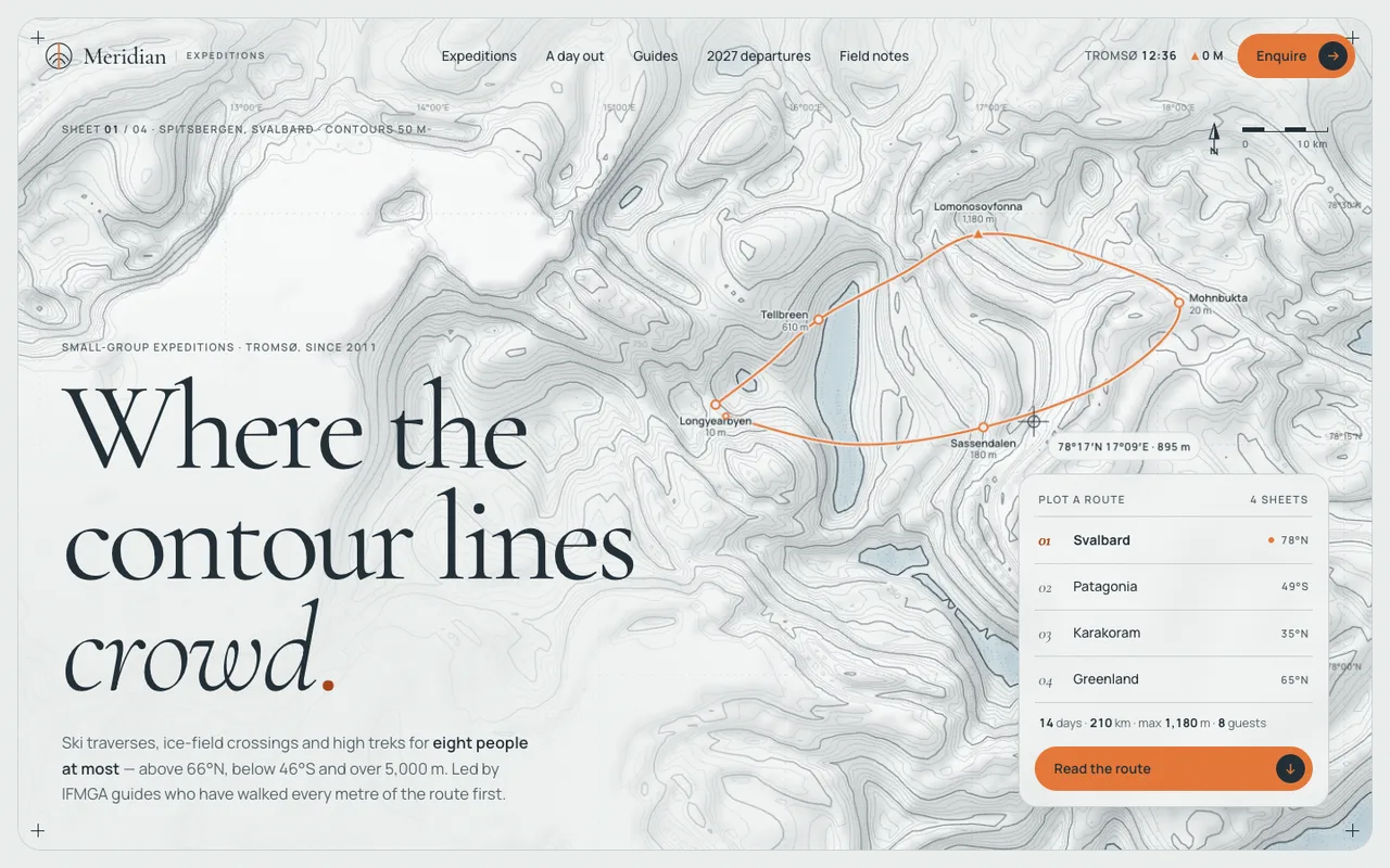 Meridian Expeditions template — desktop screenshot 1