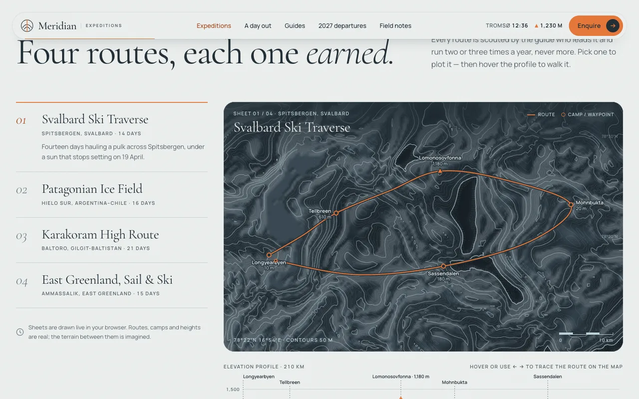 Meridian Expeditions template — desktop screenshot 2
