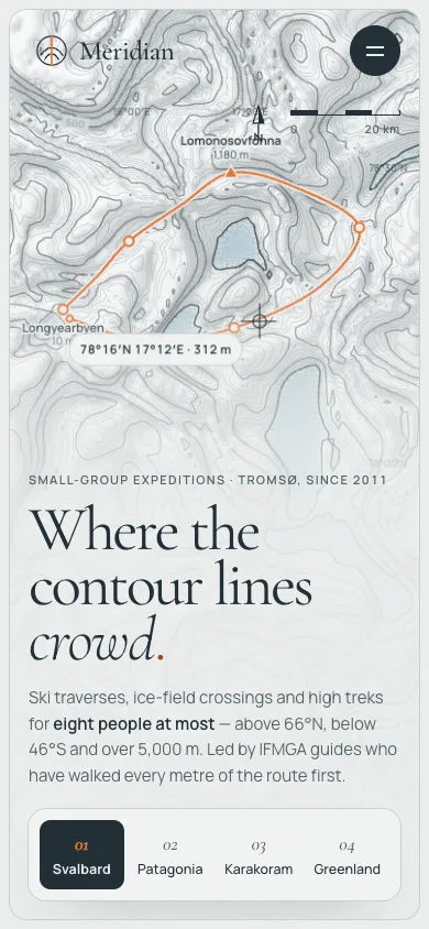 Meridian Expeditions template — mobile screenshot 1