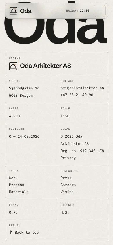 Oda template — mobile screenshot 2