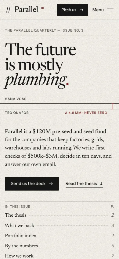 Parallel template — mobile screenshot 1