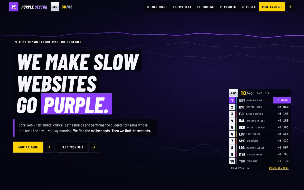 Purple Sector template — desktop screenshot 1