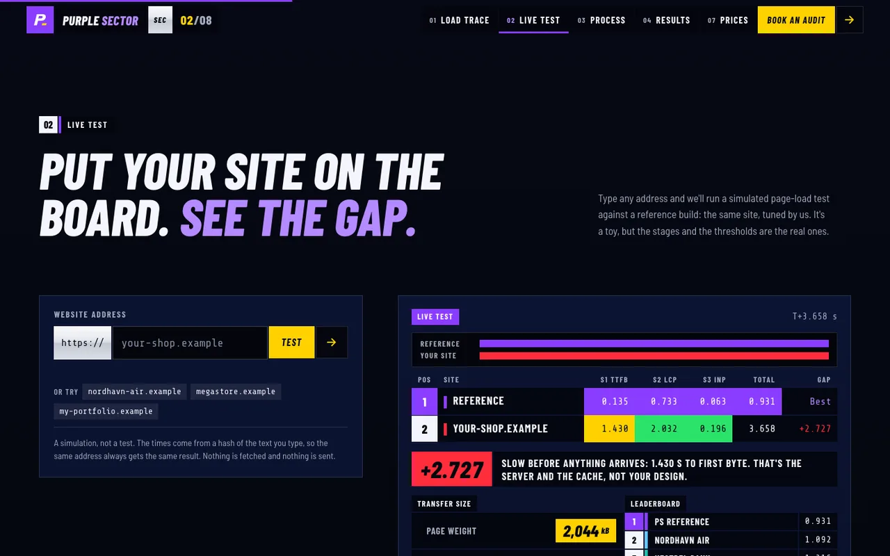 Purple Sector template — desktop screenshot 3