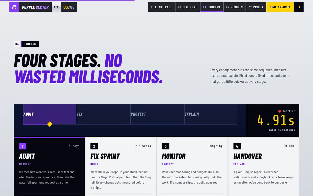 Purple Sector template — desktop screenshot 4