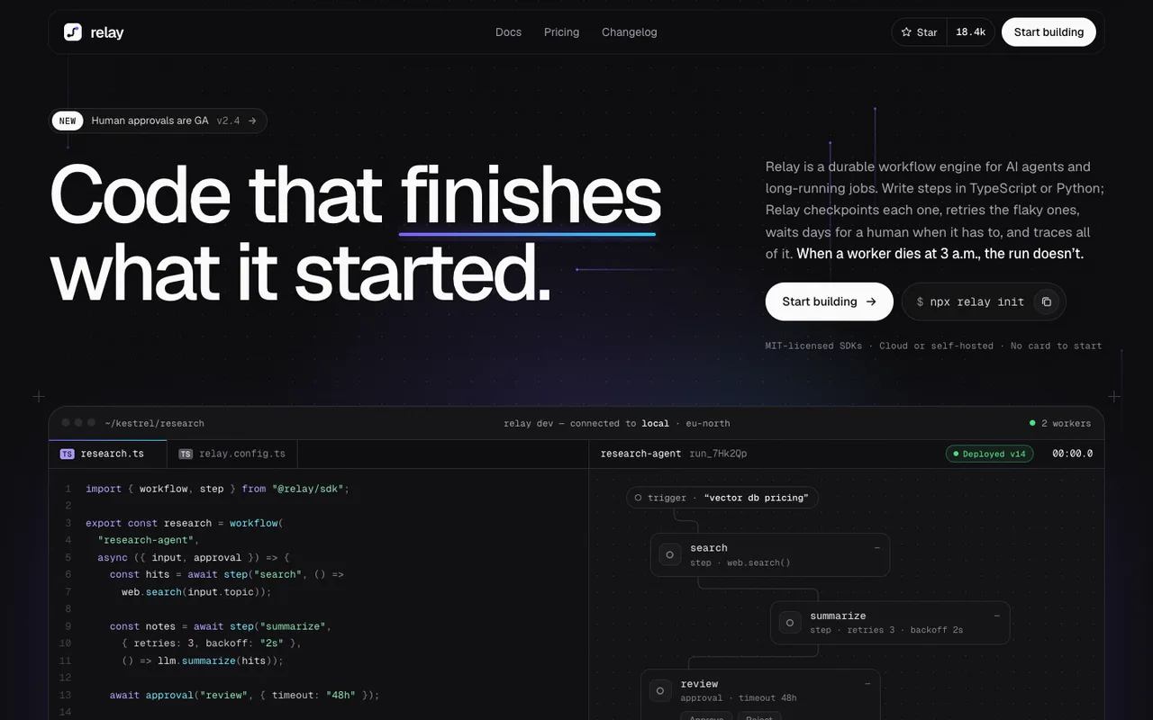 Relay template — desktop screenshot 1