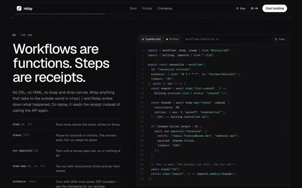 Relay template — desktop screenshot 2