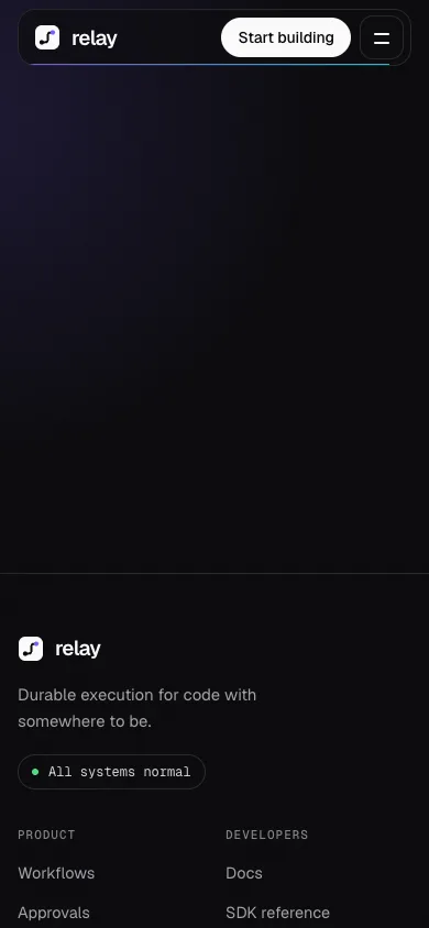 Relay template — mobile screenshot 2