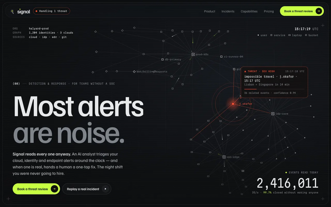 Signal template — desktop screenshot 1