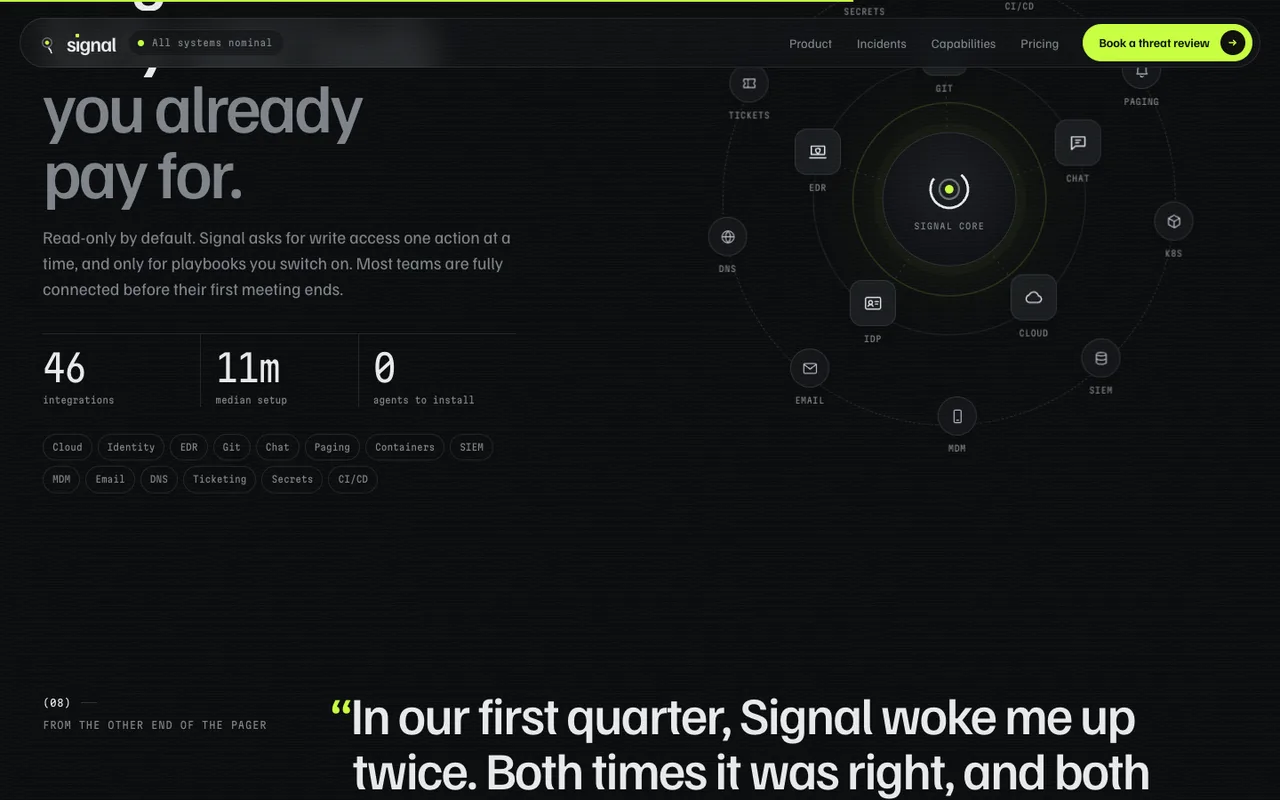 Signal template — desktop screenshot 3