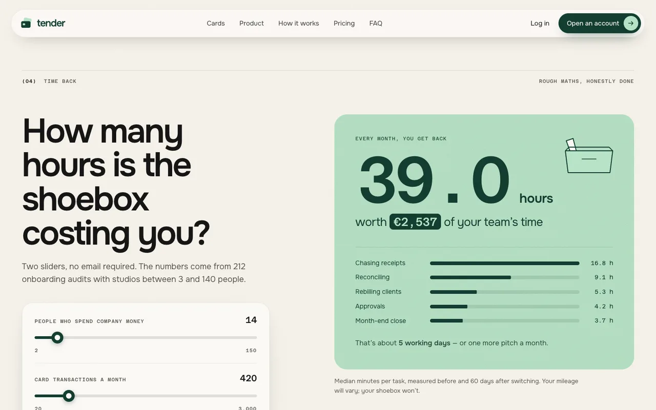 Tender template — desktop screenshot 4