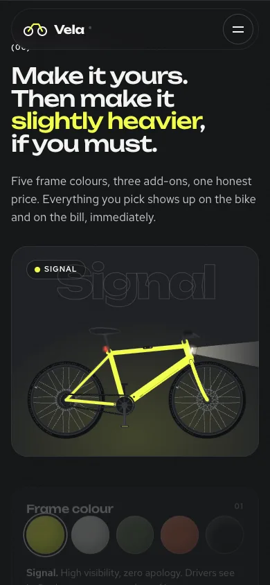 Vela template — mobile screenshot 2